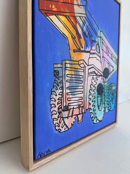 'Donovan The Dump Truck' XS Framed Canvas Print