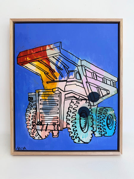 'Donovan The Dump Truck' XS Framed Canvas Print