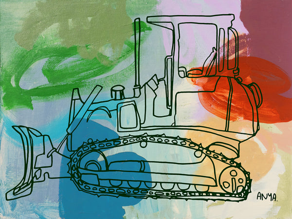 'Beau the Bulldozer' Paper PRINT