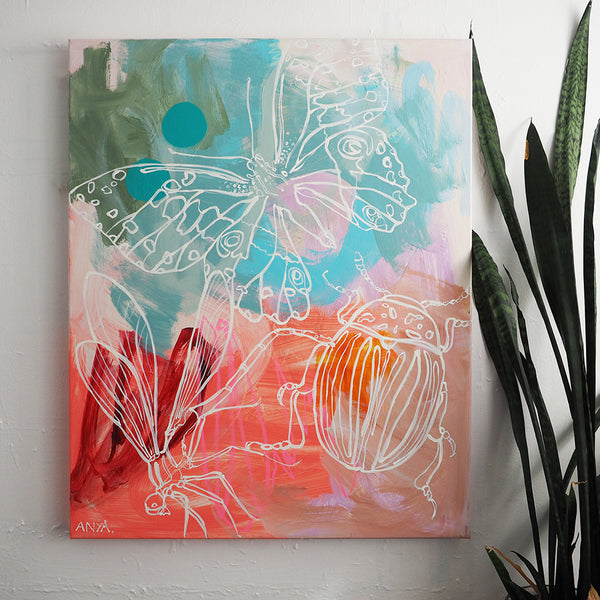 'Beatrix the Butterfly and Bugs' CANVAS PRINT