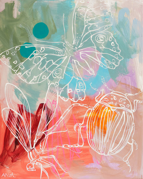 'Beatrix the Butterfly and Bugs' CANVAS PRINT