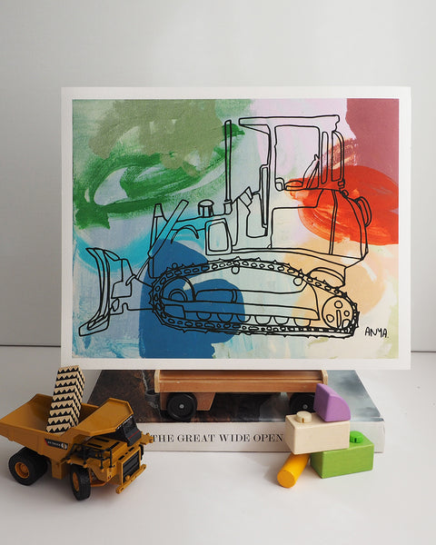 'Beau the Bulldozer' Paper PRINT