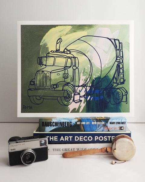'Clemente the Cement Mixer' PAPER PRINT