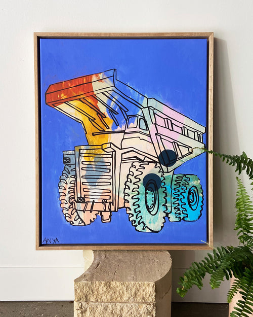 'Donovan The Dump Truck' Framed Canvas Print