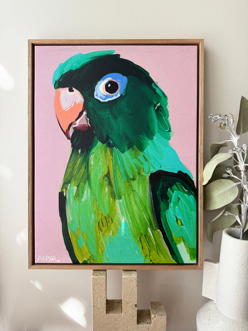 SALE 'Green Bird' Framed Canvas Print